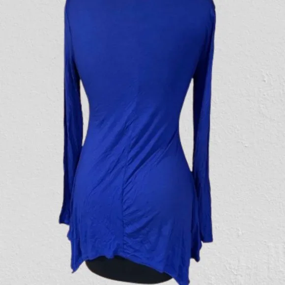 Royal Blue Long Sleeve Sharkbite Top  (2) - Picture 2 of 8